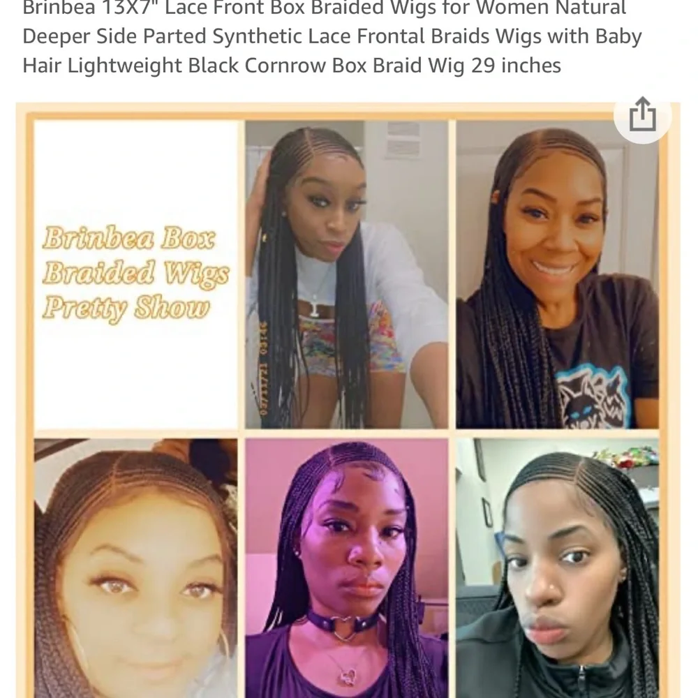 Black Lace Front Box Braided Wig - Picture 3 of 6